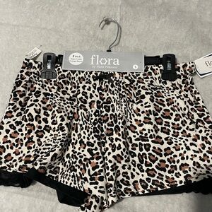 Black/ leopard sleep shorts 2 pack